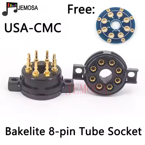 CMC Bakelite 8pin Tube Socket Gold Plated For KT88 EL34 5AR4 6L6 6CA7 6SL7 6SN7 Electron Tube HIFI A