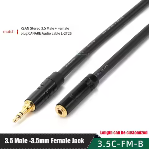2T2S CANARE 3.5 Headphone Extension Cable NYS240LBG Audio RTP3CB Female Head Fever Small 3-core Coup