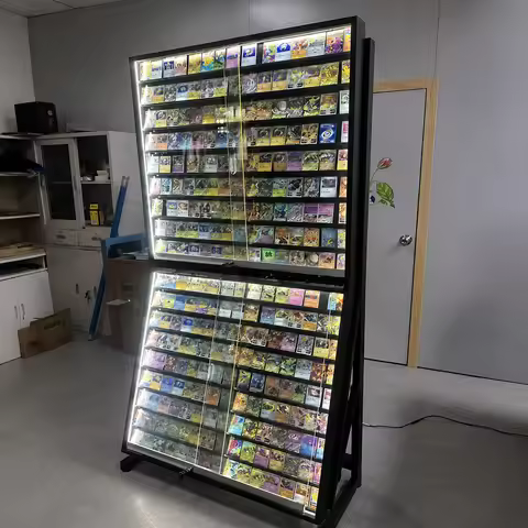 Trading Card Display Case With Led Light Factory Custom TGC Store Graded Sports & Baseball Card Disp