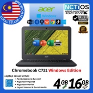 LAPTOP ACER CHROMEBOOK C731 WINDOWS EDITION 11INC CELERON 4GB 16GB WINDOWS OS [REFURBISED]