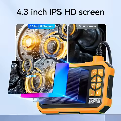 KERUI 8mm Industrial Endoscope Camera 4.3inch IPS Screen 1080P IP67 Waterproof 8 LEDs Inspection Bor