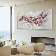 lukisan koi abstrak modernlukisan Ikan koi