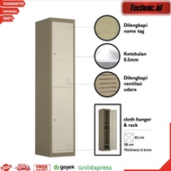 Loker Besi 2 Pintu Cokelat Informa Kiev Lemari Kabinet Locker Kantor Sekolah Sport Center