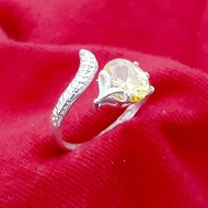 Nhẫn nữ Bạc Quang Thản mặt Hồ Ly đá hình o van có nhiều màu lựa chọn chất liệu bạc ta không xi mạ fr