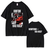 Rock Band Kmfdm Tour 97 Cetakan Grafik T-shirt Lelaki Wanita Vintage Gothic Punk Streetwear Lelaki K