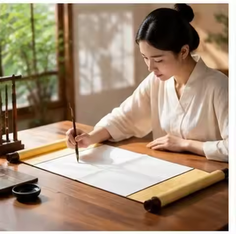 Chinese Rice Paper Scroll Calligraphy and Painting Scrolls Blank for Hanging Artwork