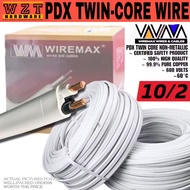 75M / 1ROLL PDX TWIN CORE NON-METALLIC WIRE 10/2 2.6mm-2c ORIGINAL WIREMAX 99.99% PURE COPPER