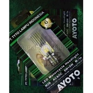 Ayoto M2B White LED Lights for Cub & Automatic 12V, AYOTO M2B H6 AC DC LED Motorcycle Headlights for