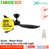Bestar DC Motor Ceiling Fan with Remote Control &amp; Light 46"/54” Razor
