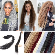 Synthetic 30Inch 120g Deep Wave Curly Extensions Crochet Hair Extensions Long Afro Curls Braiding Ha