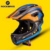 ROCKBROS Full Covered Bicycle Helmet For Children Kids 2 In 1 EPS Removable Design Integrally-molded Cycling Safety Helmet Accessories