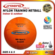 AERO N3800 Official Netball Size 5 Size 4 Nylon Wound Games Training Indoor Outdoor Net Ball Bola Ja