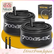 2-Pack 28-Inch 700x35-43C Road Bike Inner Tubes with 48mm Schrader or Presta Valve Compatible with 7