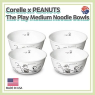Corelle x Peanuts The Play Medium Noodle Bowl Set/Corelle USA/Snoopy Plates/Salad Bowl/Ramen Bowl/Snoopy The Play/Snoopy Bowl/Snoopy kitchen/Corelle Character/ramen bowl ceramic/Vitrelle/black and white  Dinnerware
