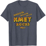 Men's cotton T-shirt KMET Radio Los Angeles Valley Retro Vintage T-Shirt