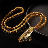 B20 Citrine Amethyst White Crystal Handmade Golden Cicada Knows Golden Cicada Blockbuster Pendant Go