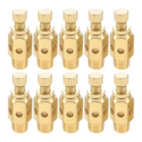 10pcs/lot Pneumatic Exhaust Muffler Silencers 1/8 1/4 3/8 1/2 Male Thread for Air Noise Brass Adjust
