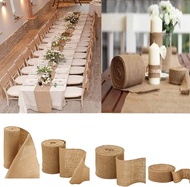 10M ธรรมชาติผ้าปอผ้ากระสอบม้วนผ้า Rustic Pure ริบบิ้นผ้าปอโบว์ DIY งานแต่งงาน