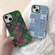 Grid Checkerboard Phone Case Ethnic Style Literary Phone Casesuitable for 14/13/12/11 Pro Max Iphone