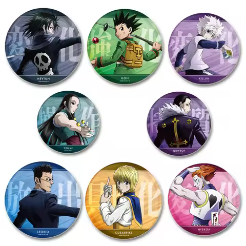 Anime Hunter X Hunter Brooches Gon Killua Kurapika Leorio Cartoon Pins Backpack Shoes Jewelry Access