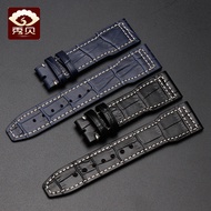Sube Genuine Leather Watch Strap Adapt to IWC IWC Watch Portugal Mark Eighteenth Pilot Male Leather 