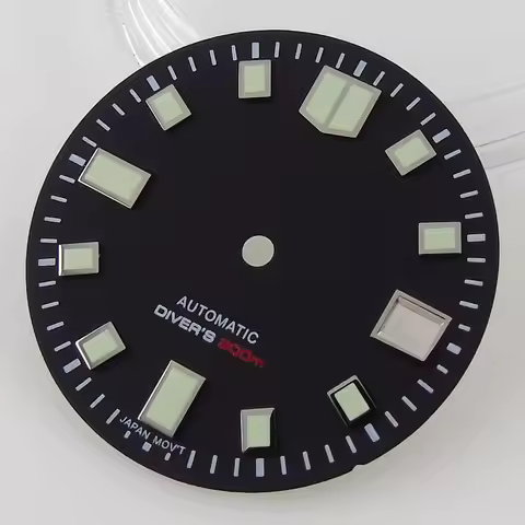 Fit 3 o'clock Crown 29mm Automatic Watch Dial Black Face Date Window Luminous Accessories Fit Miyota