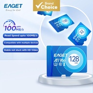 EAGET TFBE 32GB/64GB/128GB A1 V30 U3 TF Micro SD Memory Card Up to 100MB/s Read Speed, 24/7 Loop Rec