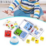 [Dickly] Cube Building Blocks Game Face Changing Cube Wooden Face Changing Cube Blocks for Ages 3 Ye