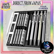 Four Candies Metal Mechanical Pencil Set with Case - 4 Pencils, 0.5mm, 0.7mm, 0.9mm, HB Lead Refills
