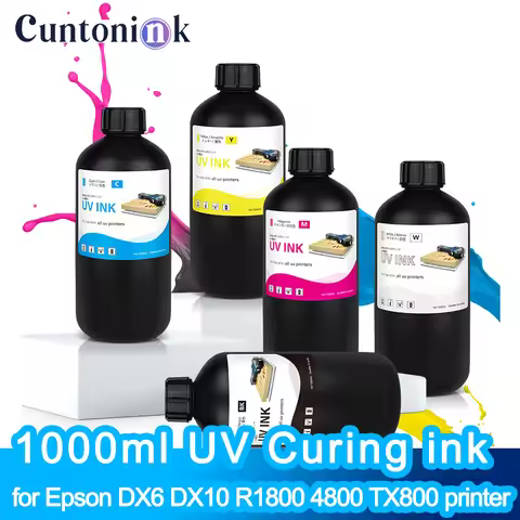 LED UV Ink 1000ml UV Curing Ink for Epson DX4 DX5 DX6 DX7 DX10 Printhead for Epson 1390 R1800 R1900 