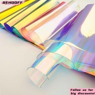 BEHOOFF Rainbow Film Vinyl, 20*95CM Shiny Iridescent Film, DIY Candy Color Transparent Tarpaulin Bow