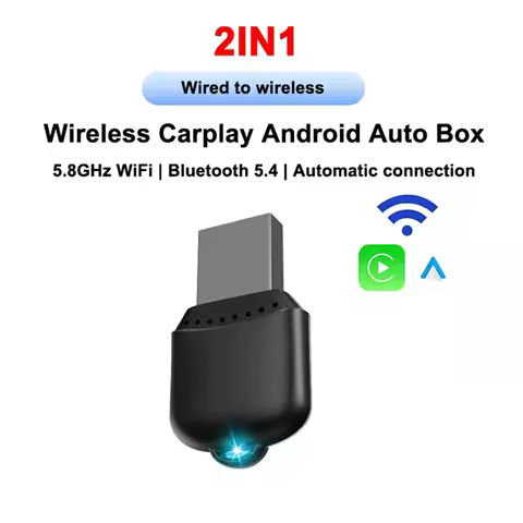 2 In 1 Mini CarPlay Box Wireless CarPlay Android Auto Adapter Wired To Wireless For Kia MG Opel VW H