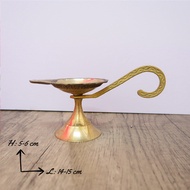 GEOMANTIC MARKET Pure Brass Dhoopakal with Brass Handle  Indian Prayer Item