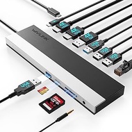Wavlink USB C Docking Station 4K Triple Monitor with 85W Power Delivery, USB C Dock Compatible for Dell MacBook Pro HP Lenovo and PCs (2 HDMI, DP, Ethernet, 4 USB Ports, Audio, SD/TF Card)