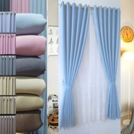 Premium matte plain blackout curtains 9 waves