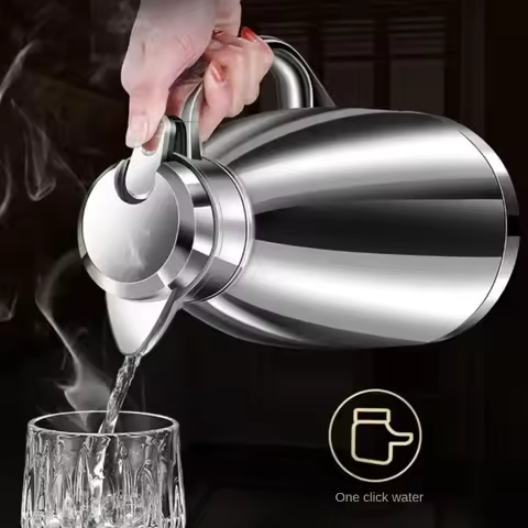 SUS304 Stainless Steel Roman Kettle Vacuum Insulated Kettle Coffee Kettle Household Kettle Large Cap