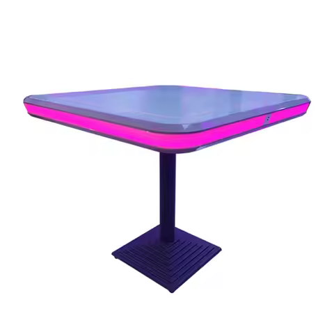 High Quality Glass Table Top Gaming Table Changeable Color RGB Gaming Mobile Charging Table