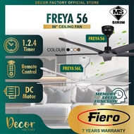 FIERO Fan FIERO FREYA 56 Inch 5 Blades 24 Speed DC Motor With Remote Control Ceiling Fan Kipas Silin