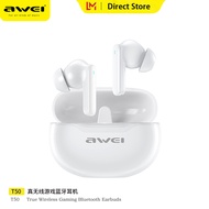 หูฟังไร้สาย Awei T50 บลูทู ธ 5.3 DNS โทรยกเลิกเสียง HiFi เสียงสเตอริโอดนตรีหูฟัง IPX6 กันน้ำพร้อมไมโ
