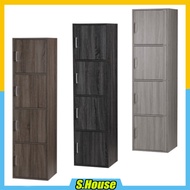 4 Tier Shelf Cabinet Cupboard Wood Rack Cloth File Book Study Rak 4 Tingkat Kabinet Baju Fail Buku Almari Kayu