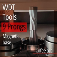 WDT Tool 9 Prong Espresso Coffee Distribution Magnet Stand Needle Distribution Coffee Tamper Barista