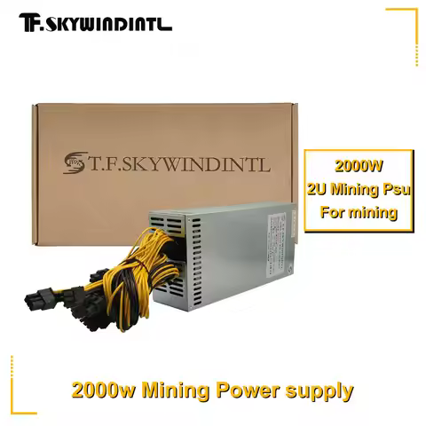 T.F.SKYWINDINTL 2000W PC Power Supply 2000W ETH Mining Rig Miner GPU PSU PCI 6Pin Gold BTC Mining De