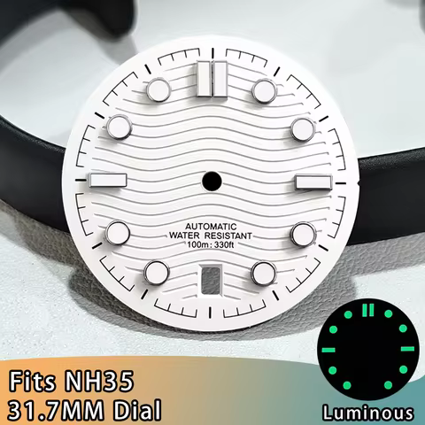 31.7MM Dial NH35 Watch Dial 31.7MM NH35 6 o'clock Watch Dial 31.7MM Dial Accessories 31.7MM Wave Dia