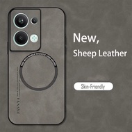 Sheepskin Texture Magnet Leather Soft Phone Case For Oppo Reno 7 Lite 8 9 10 Pro Plus reno10 reno9 skin feeling Vintage Cover Cases