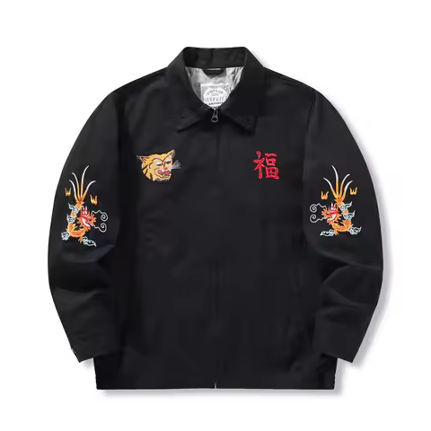 1960's Vietnam War Sukajan Vntage Tokyo Windbreaker Retro Bomber Work Tiger Japanese VIET-NAM Embroi