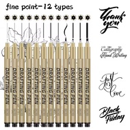 6/9/12pcs Pigment Liner Micron Pen Set - Drafting Pen for Art Painting, Sketching, Architectural Dra