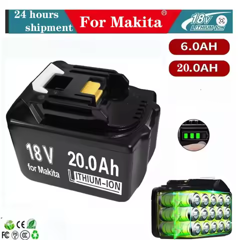 2026.For Makita 18V Battery 20Ah/6Ah Li-Ion 18650 Rechargeable Replacement BL1860B BL1850 DDF486 DF4
