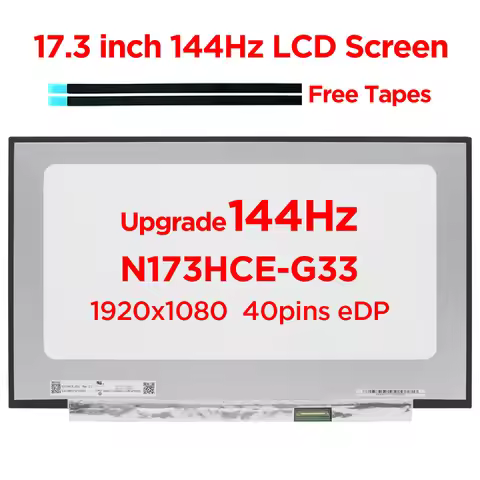 17.3" 144Hz Laptop Screen N173HCE-G33 Fit B173HAN04.4 For Lenovo Legion 5-17ITH6 5-17ACH6H 82JM 82JN