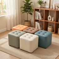 Household Soft Bag Stool Solid Wood Shoe Stool Door Can Sit Living Room Sofa Stool Wear Shoe Stool F