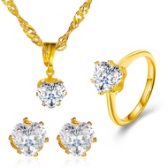 Vcharm Emas 3in1 Classic Grade Arrows SK Crystal Gold Plated Jewelry Set